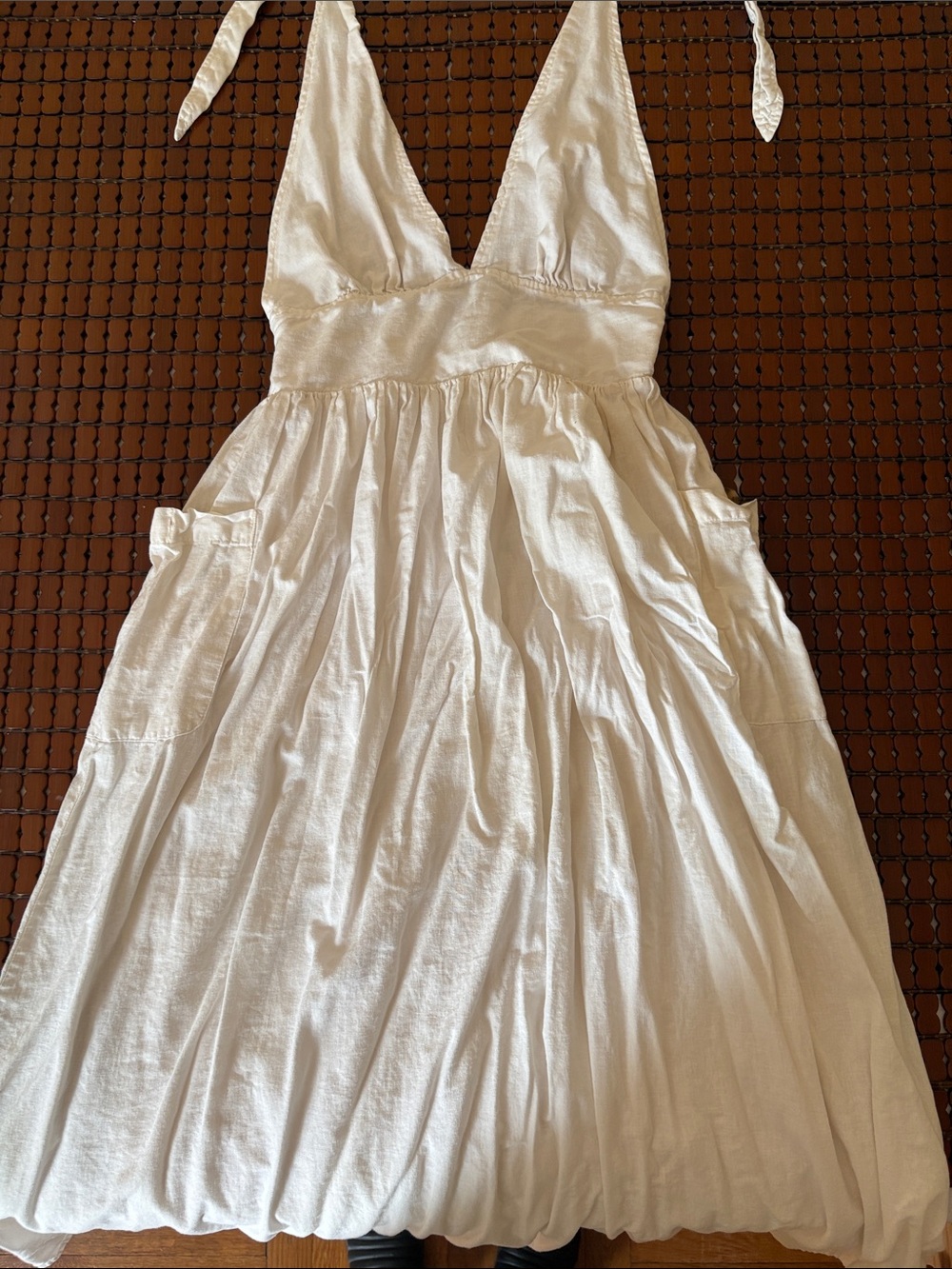 Urban Outfitters White Halter Tie-Back Sundress